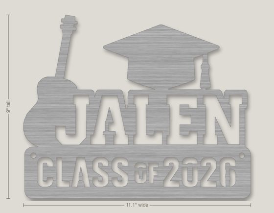 Example graduation gift: metal sign reading Jalen Class of 2026