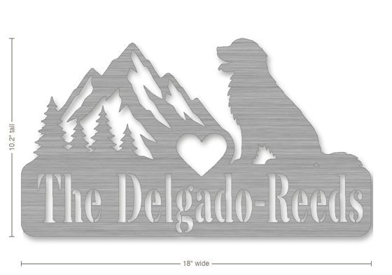 Example wedding gift: metal sign reading The Delgado-Reeds